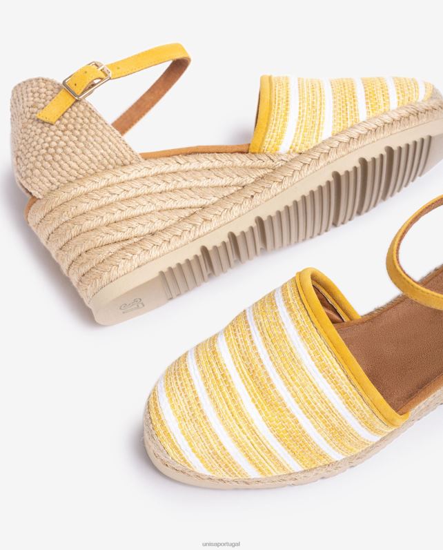 Unisa espadrille confeccionada em tecido jarapa mulheres 6V2Z6723 amarelo