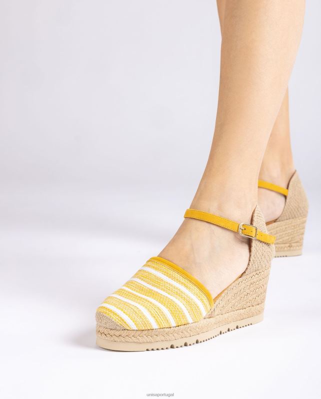 Unisa espadrille confeccionada em tecido jarapa mulheres 6V2Z6723 amarelo