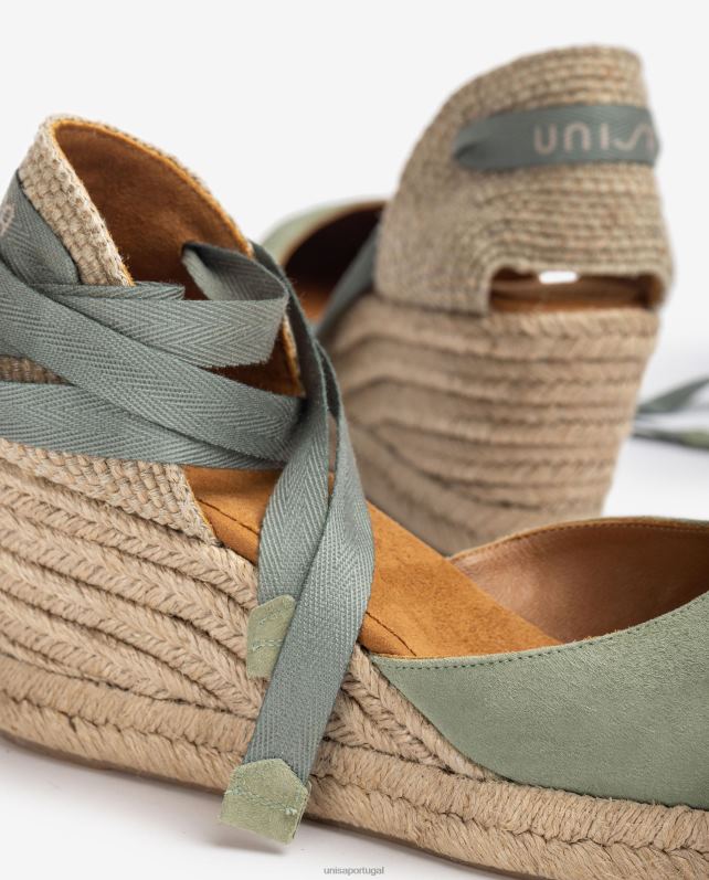 Unisa espadrille de amarrar no tornozelo mulheres 6V2Z6481 verde