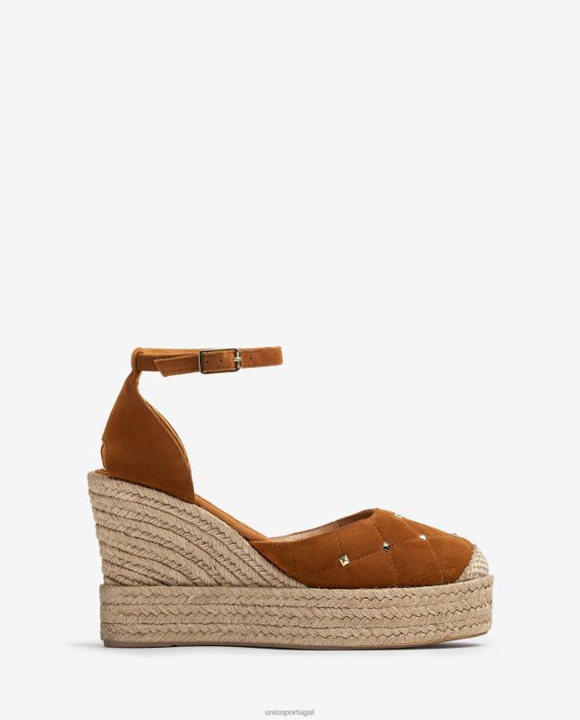 Unisa espadrille de camurça com efeito acolchoado mulheres 6V2Z6753 marrom