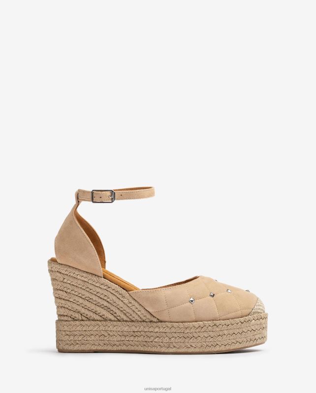 Unisa espadrille de camurça com efeito acolchoado mulheres 6V2Z6754 bege