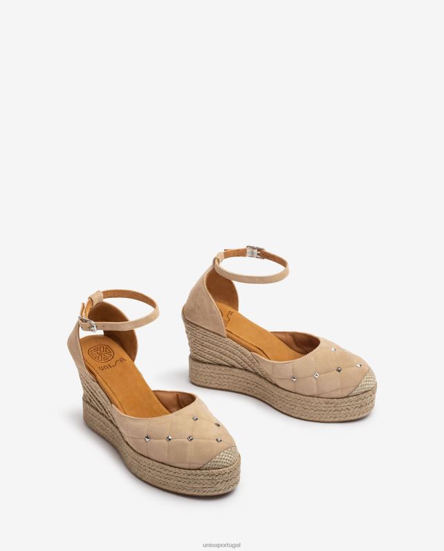 Unisa espadrille de camurça com efeito acolchoado mulheres 6V2Z6754 bege