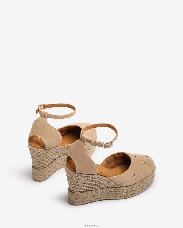 Unisa espadrille de camurça com efeito acolchoado mulheres 6V2Z6754 bege