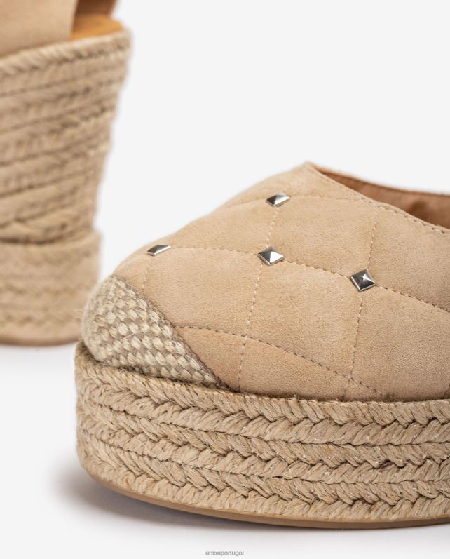 Unisa espadrille de camurça com efeito acolchoado mulheres 6V2Z6754 bege
