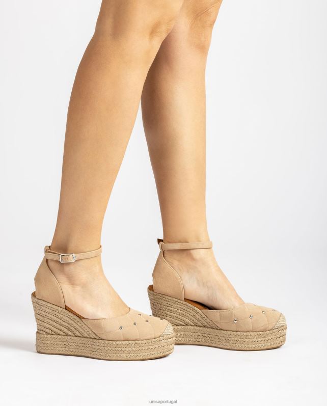 Unisa espadrille de camurça com efeito acolchoado mulheres 6V2Z6754 bege