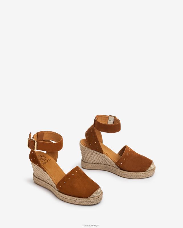 Unisa espadrille de camurça com tachas mulheres 6V2Z6749 gracioso