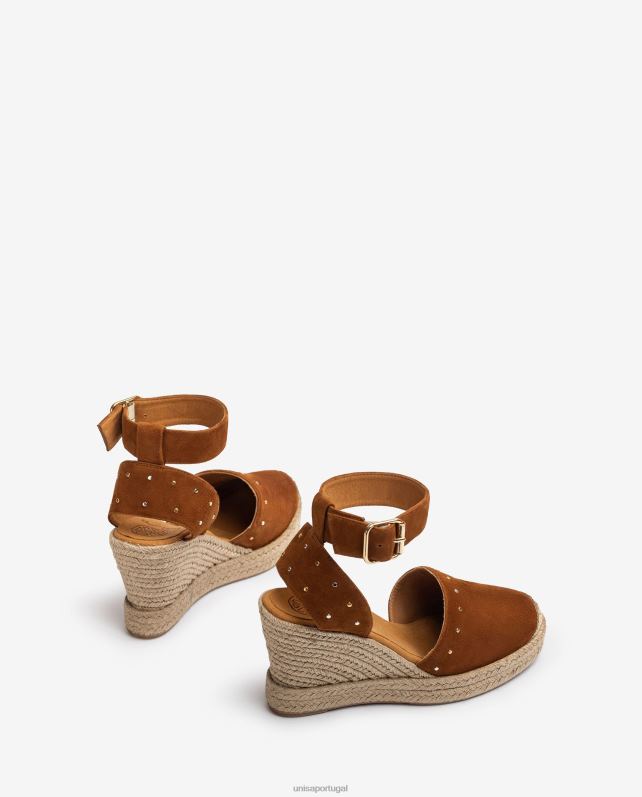 Unisa espadrille de camurça com tachas mulheres 6V2Z6749 gracioso