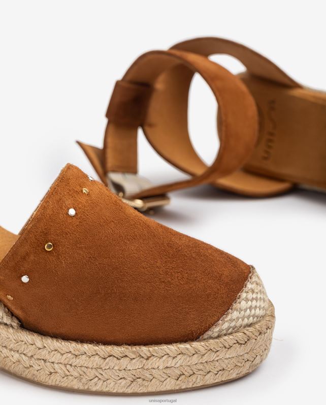 Unisa espadrille de camurça com tachas mulheres 6V2Z6749 gracioso