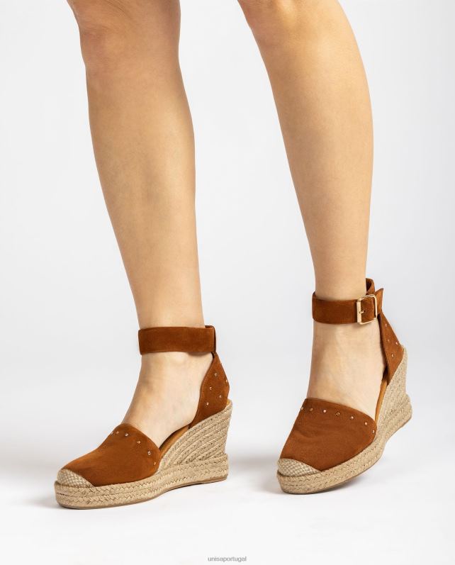 Unisa espadrille de camurça com tachas mulheres 6V2Z6749 gracioso