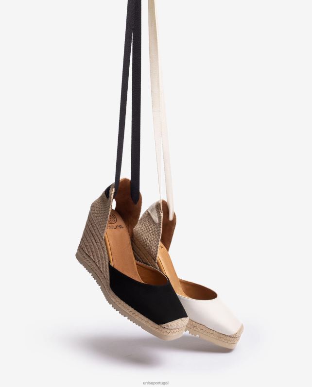 Unisa espadrille dedo quadrado mulheres 6V2Z6698 preto