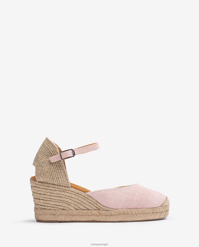Unisa espadrille salto vamp em ecolino mulheres 6V2Z6470 rosa