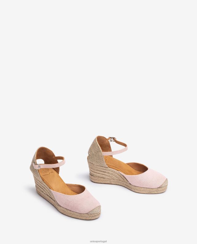 Unisa espadrille salto vamp em ecolino mulheres 6V2Z6470 rosa