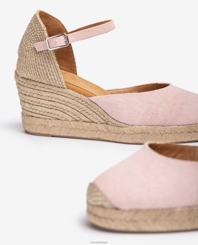 Unisa espadrille salto vamp em ecolino mulheres 6V2Z6470 rosa