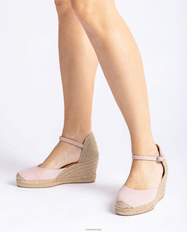 Unisa espadrille salto vamp em ecolino mulheres 6V2Z6470 rosa