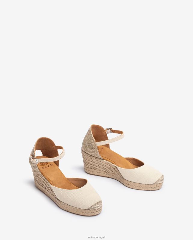 Unisa espadrille salto vamp em ecolino mulheres 6V2Z6471 branco