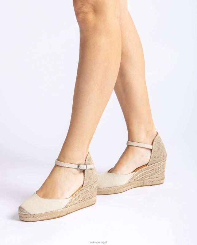 Unisa espadrille salto vamp em ecolino mulheres 6V2Z6471 branco