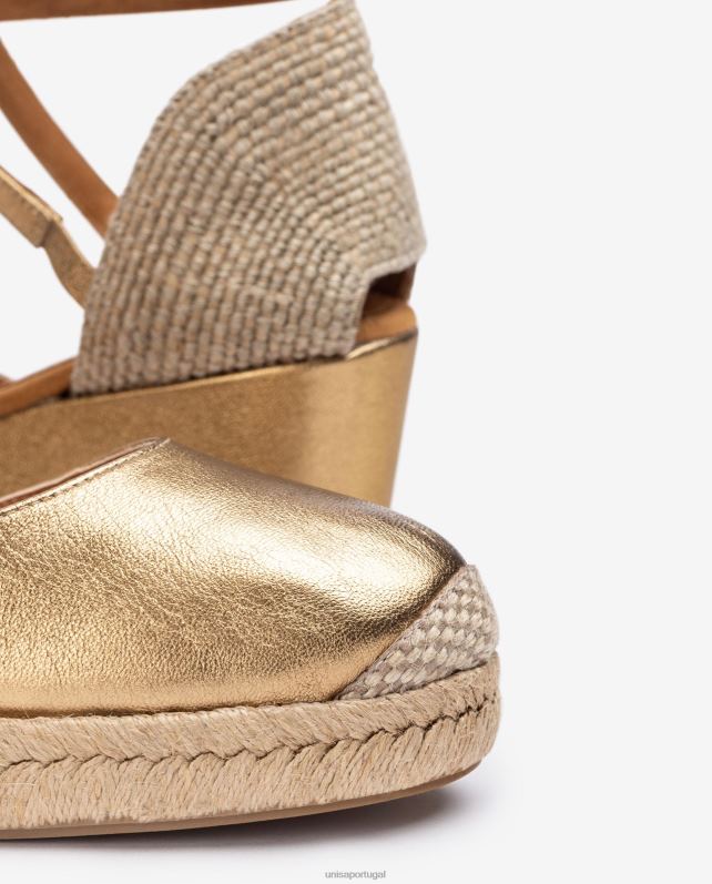 Unisa salto alto tipo espadrille com acabamento metalizado mulheres 6V2Z6788 gracioso