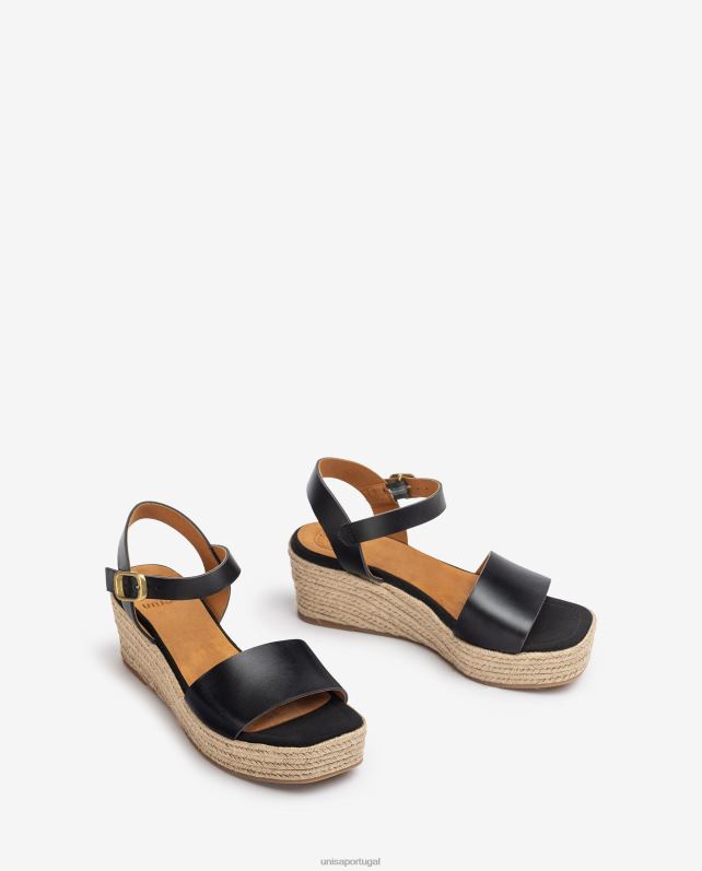 Unisa sandália bloco de juta mulheres 6V2Z6330 preto