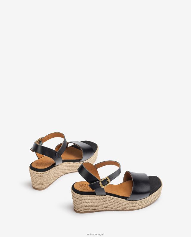 Unisa sandália bloco de juta mulheres 6V2Z6330 preto