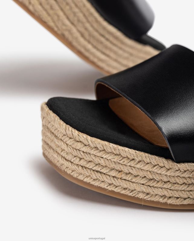 Unisa sandália bloco de juta mulheres 6V2Z6330 preto