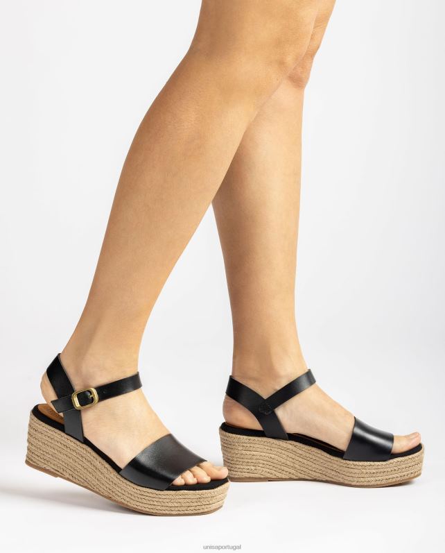 Unisa sandália bloco de juta mulheres 6V2Z6330 preto