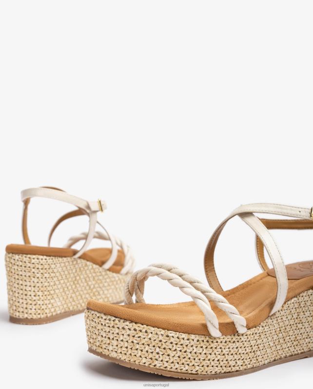 Unisa sandália com salto bloco e tiras em espiral mulheres 6V2Z6159 moda