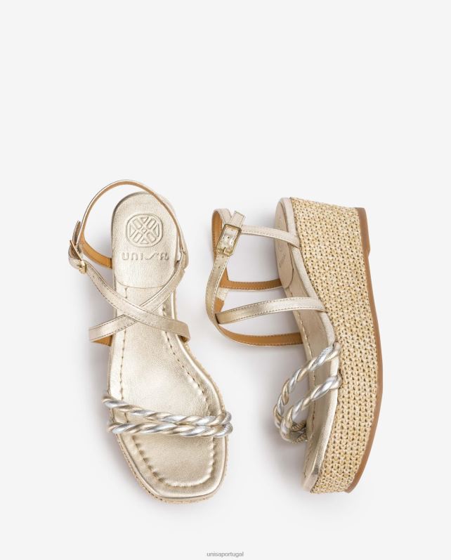 Unisa sandália com salto bloco e tiras em espiral mulheres 6V2Z6160 moda