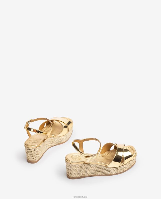 Unisa sandália com salto bloco ráfia mulheres 6V2Z6168 gracioso