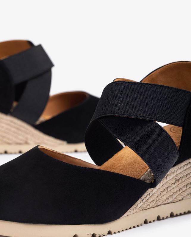 Unisa sandália com tiras elásticas mulheres 6V2Z6770 preto