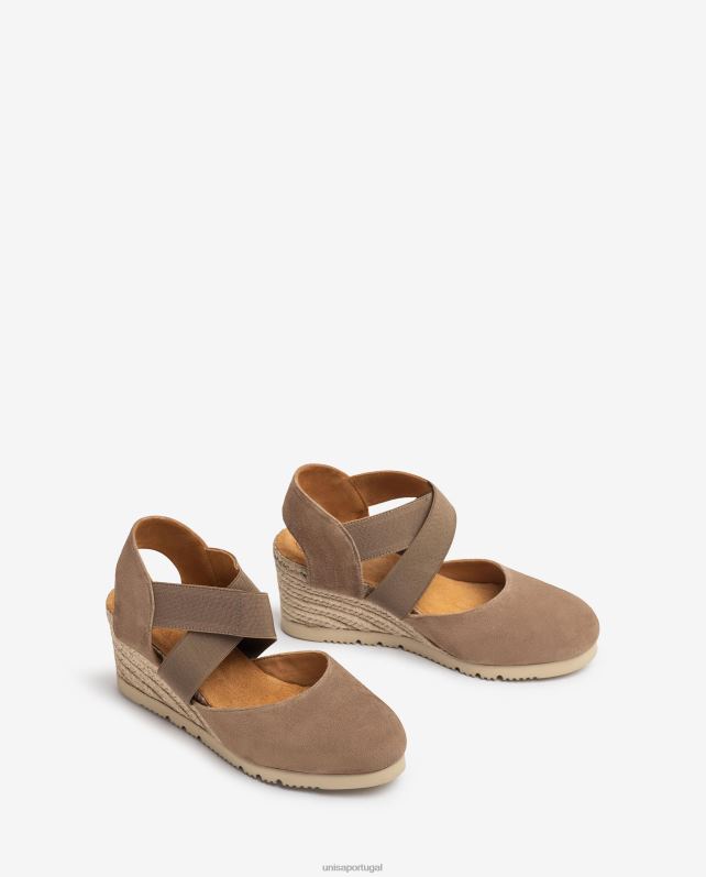 Unisa sandália com tiras elásticas mulheres 6V2Z6771 marrom