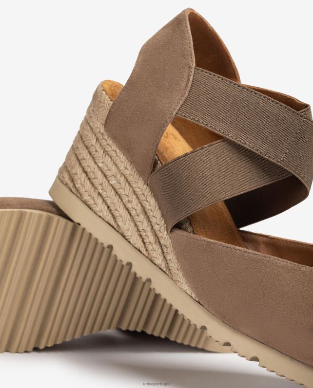 Unisa sandália com tiras elásticas mulheres 6V2Z6771 marrom