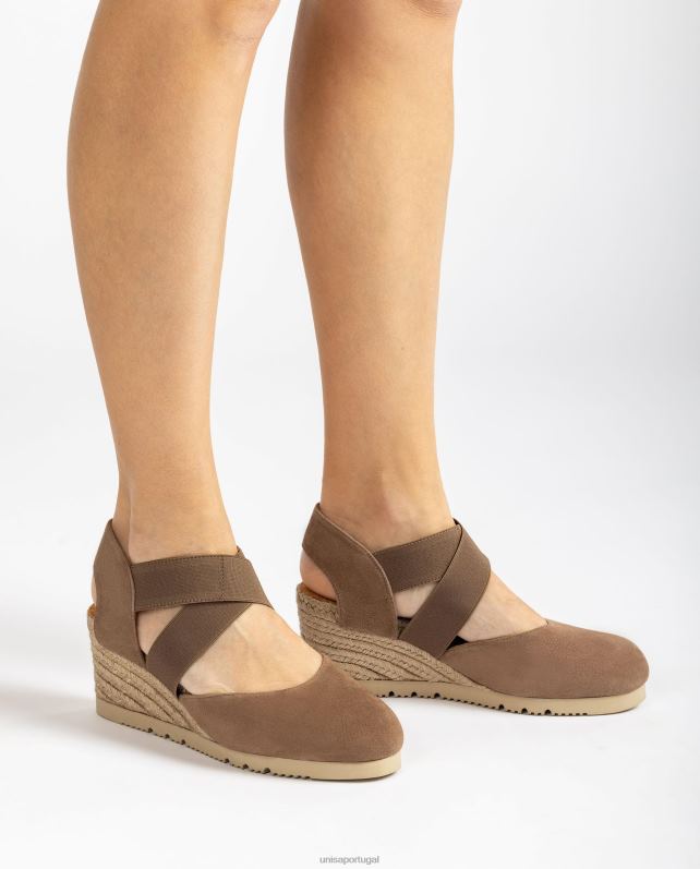 Unisa sandália com tiras elásticas mulheres 6V2Z6771 marrom