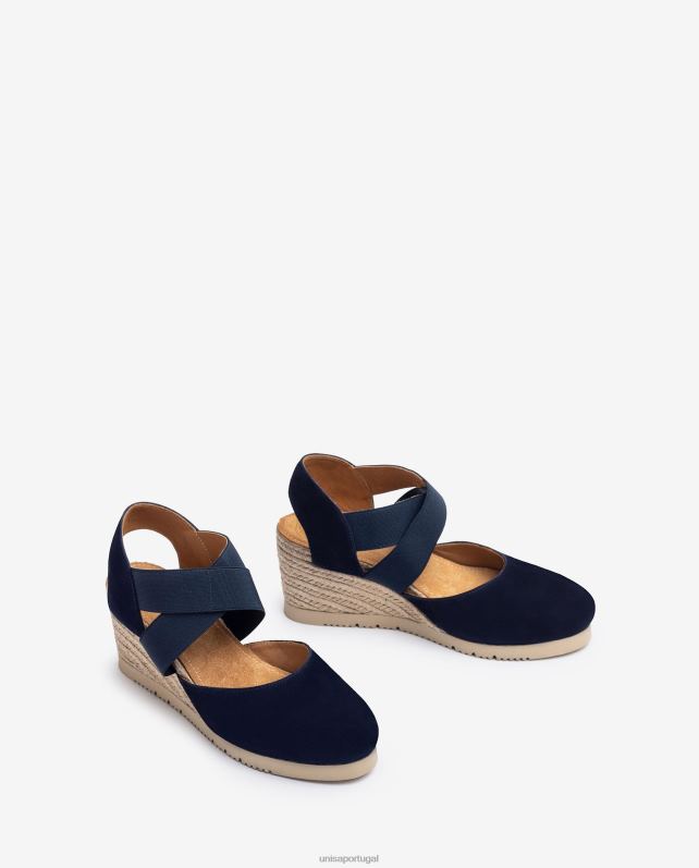 Unisa sandália com tiras elásticas mulheres 6V2Z6772 azul