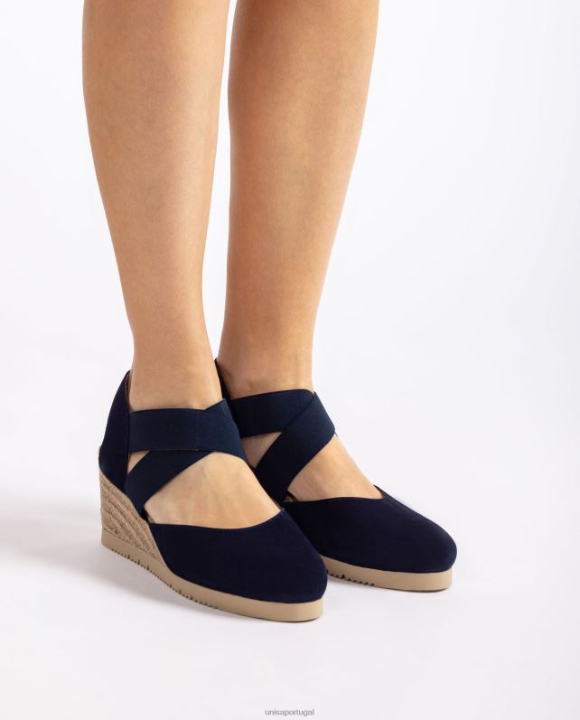 Unisa sandália com tiras elásticas mulheres 6V2Z6772 azul