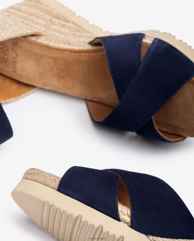 Unisa sandália de juta com tira cruzada mulheres 6V2Z6777 azul