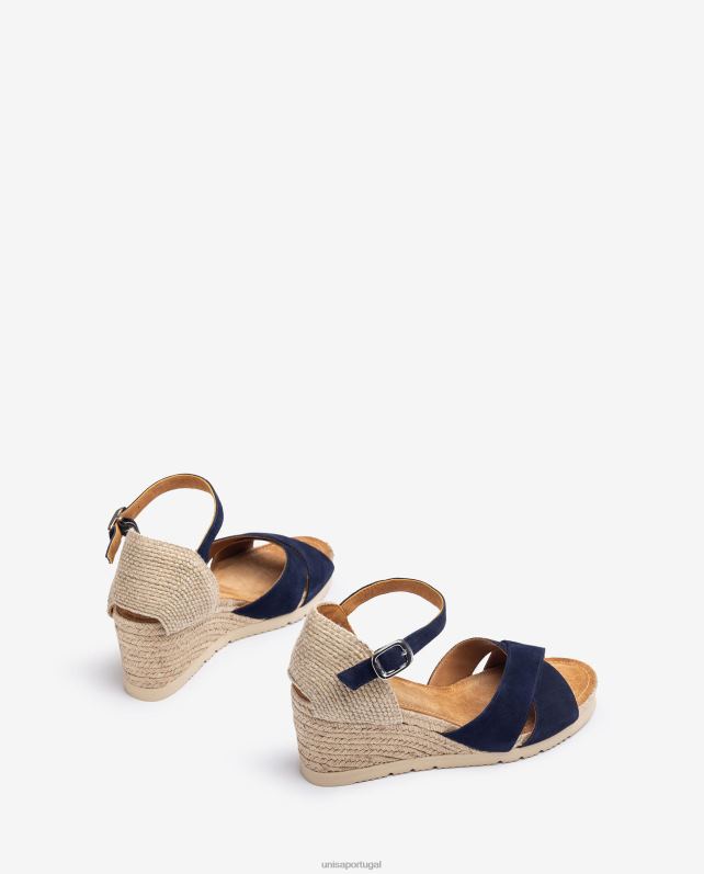 Unisa sandália de juta com tira cruzada mulheres 6V2Z6779 azul