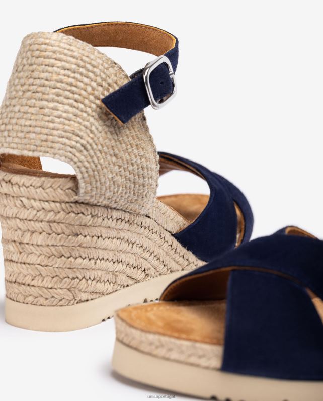 Unisa sandália de juta com tira cruzada mulheres 6V2Z6779 azul