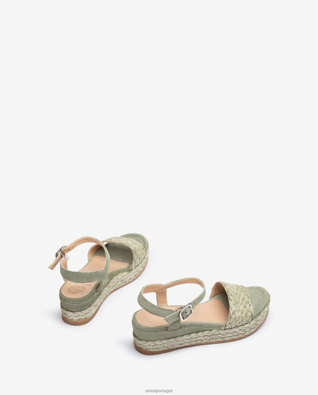 Unisa sandália de juta e camurça combinando mulheres 6V2Z6323 verde