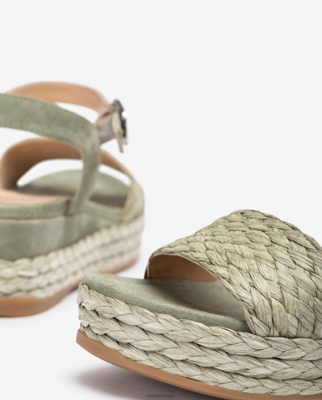 Unisa sandália de juta e camurça combinando mulheres 6V2Z6323 verde