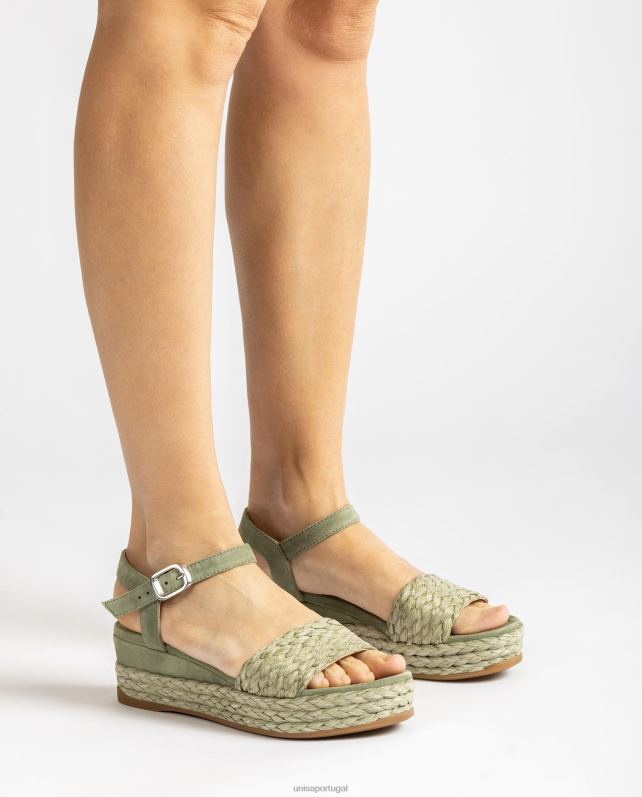 Unisa sandália de juta e camurça combinando mulheres 6V2Z6323 verde