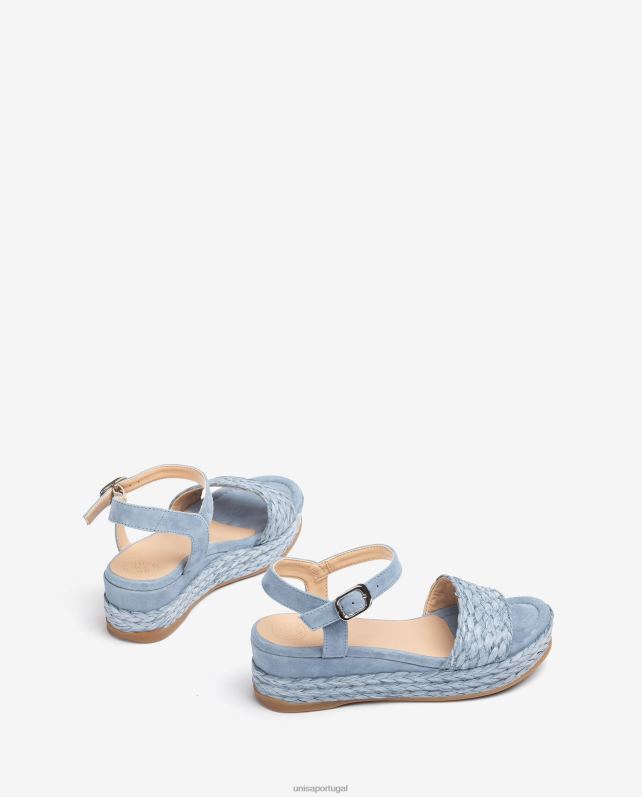 Unisa sandália de juta e camurça combinando mulheres 6V2Z6324 azul
