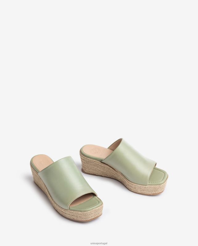Unisa sandália de salto com bico quadrado mulheres 6V2Z6383 verde