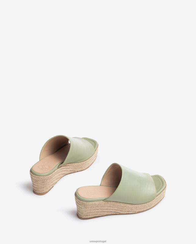 Unisa sandália de salto com bico quadrado mulheres 6V2Z6383 verde