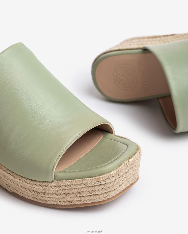 Unisa sandália de salto com bico quadrado mulheres 6V2Z6383 verde
