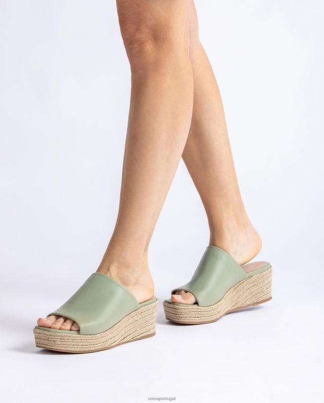 Unisa sandália de salto com bico quadrado mulheres 6V2Z6383 verde