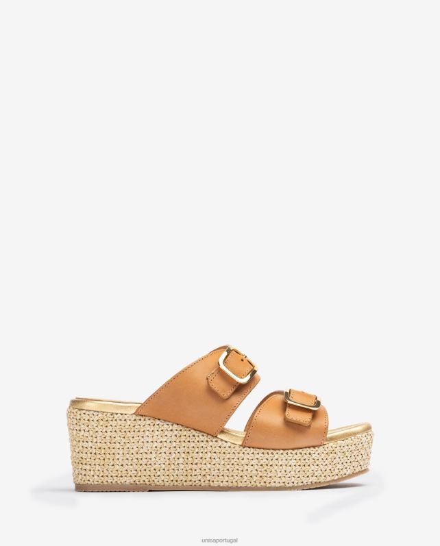 Unisa sandália de tiras com fivela mulheres 6V2Z6148 marrom