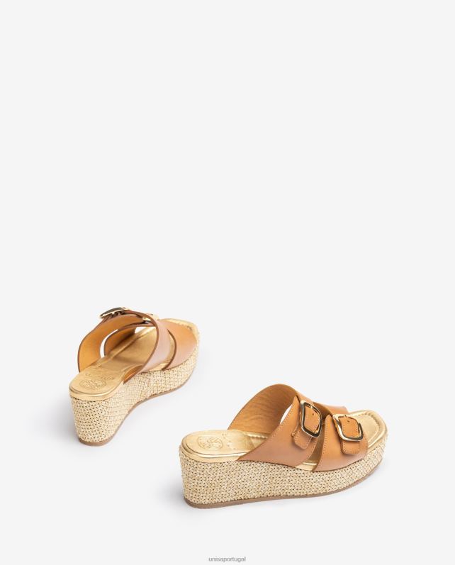 Unisa sandália de tiras com fivela mulheres 6V2Z6148 marrom