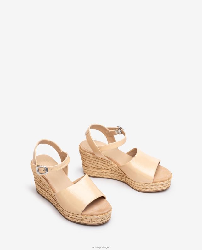 Unisa sandália de vamp e juta larga mulheres 6V2Z6298 rosa