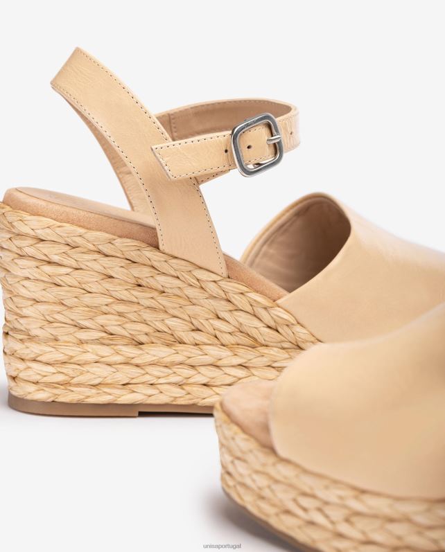 Unisa sandália de vamp e juta larga mulheres 6V2Z6298 rosa