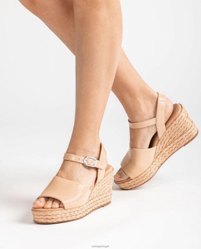 Unisa sandália de vamp e juta larga mulheres 6V2Z6298 rosa